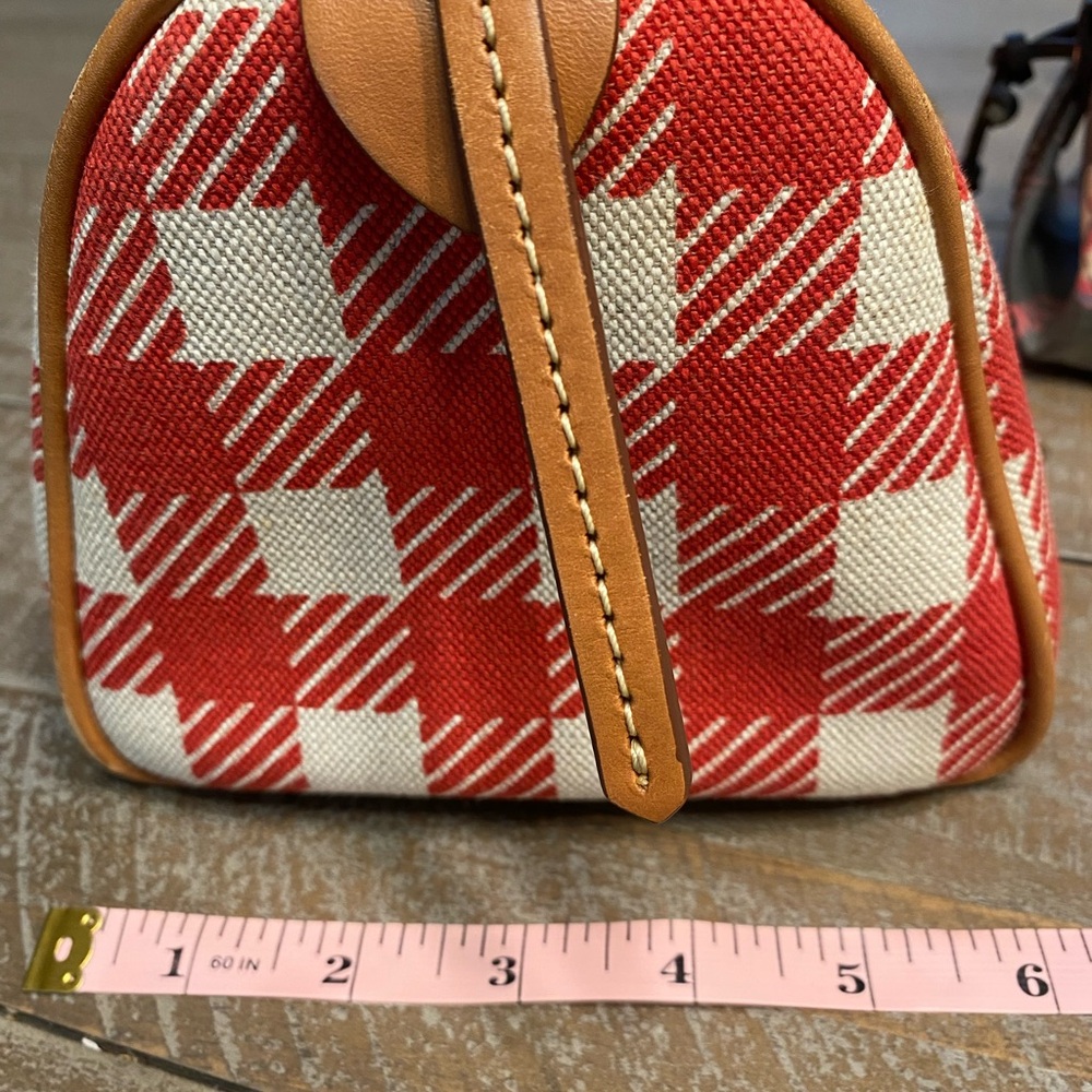 Dooney & Bourke Red and White Checkered Satchel - Picture 8 of 9